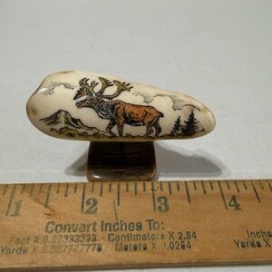 Scrimshaw wildlife engraving on Whale’s  tooth